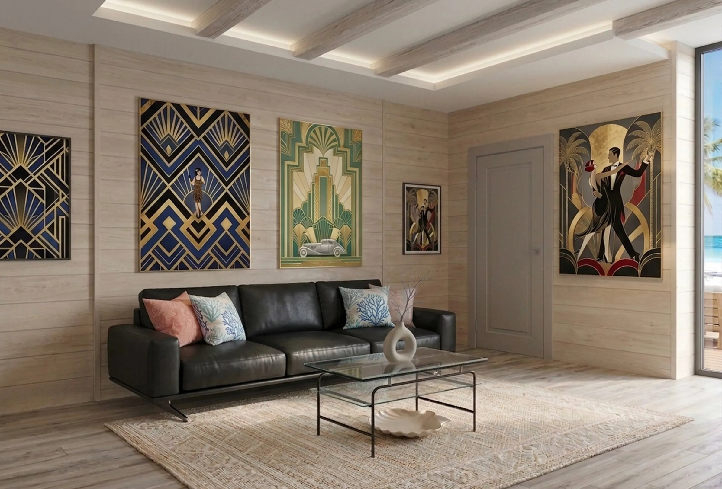 antique coffee table with elegant design in modern living room