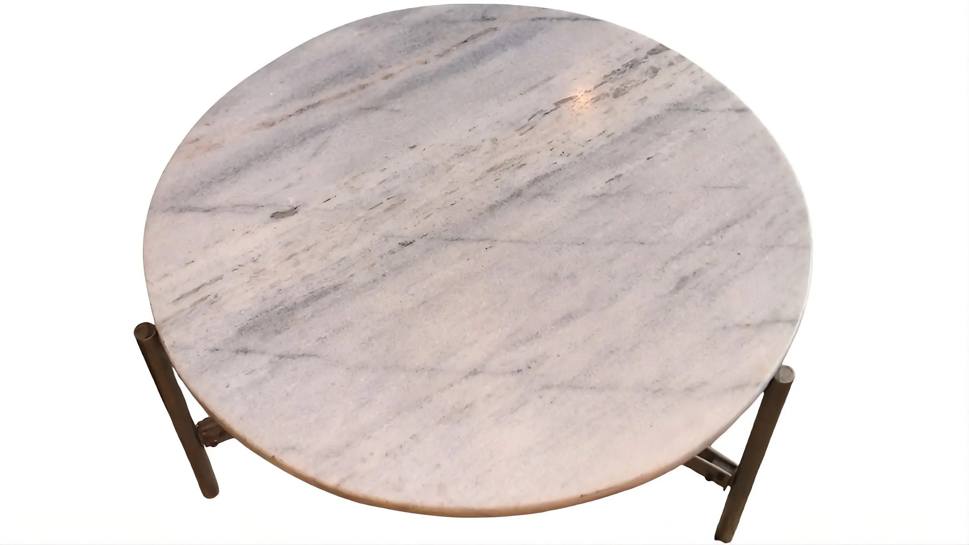 antique round coffee table with elegant legs, cozy setting