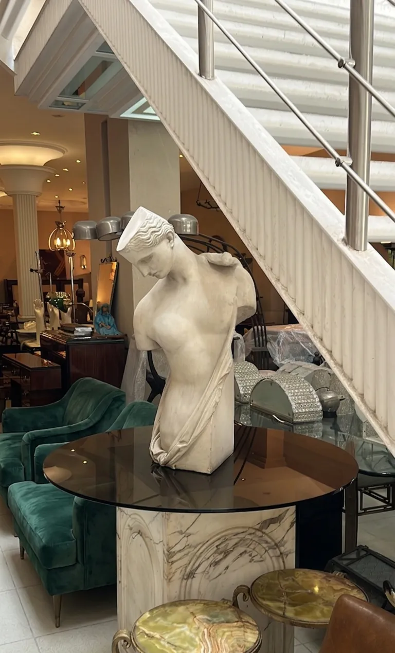 antique sculpture by Pietro Barzanti in a decorative setting