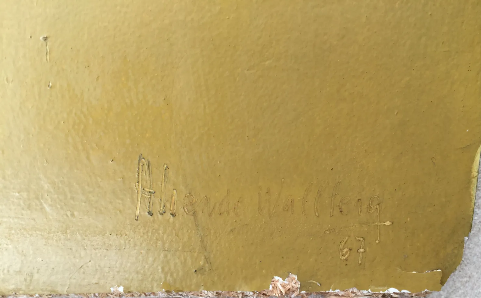 Antikes Gemälde von Ahende Wallferg mit sichtbaren Details.