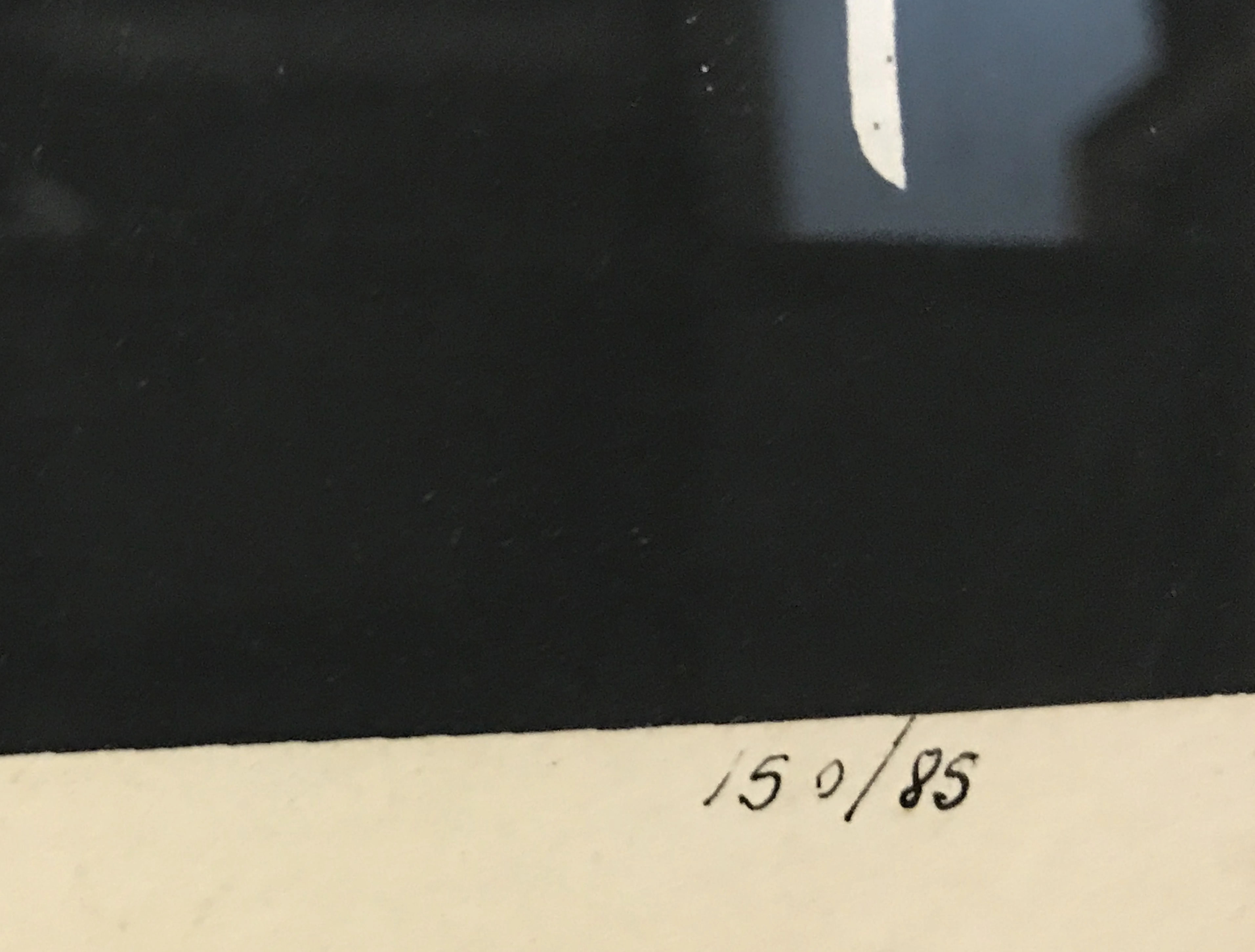 Antique Vasarely sheet with dark background and visible signature