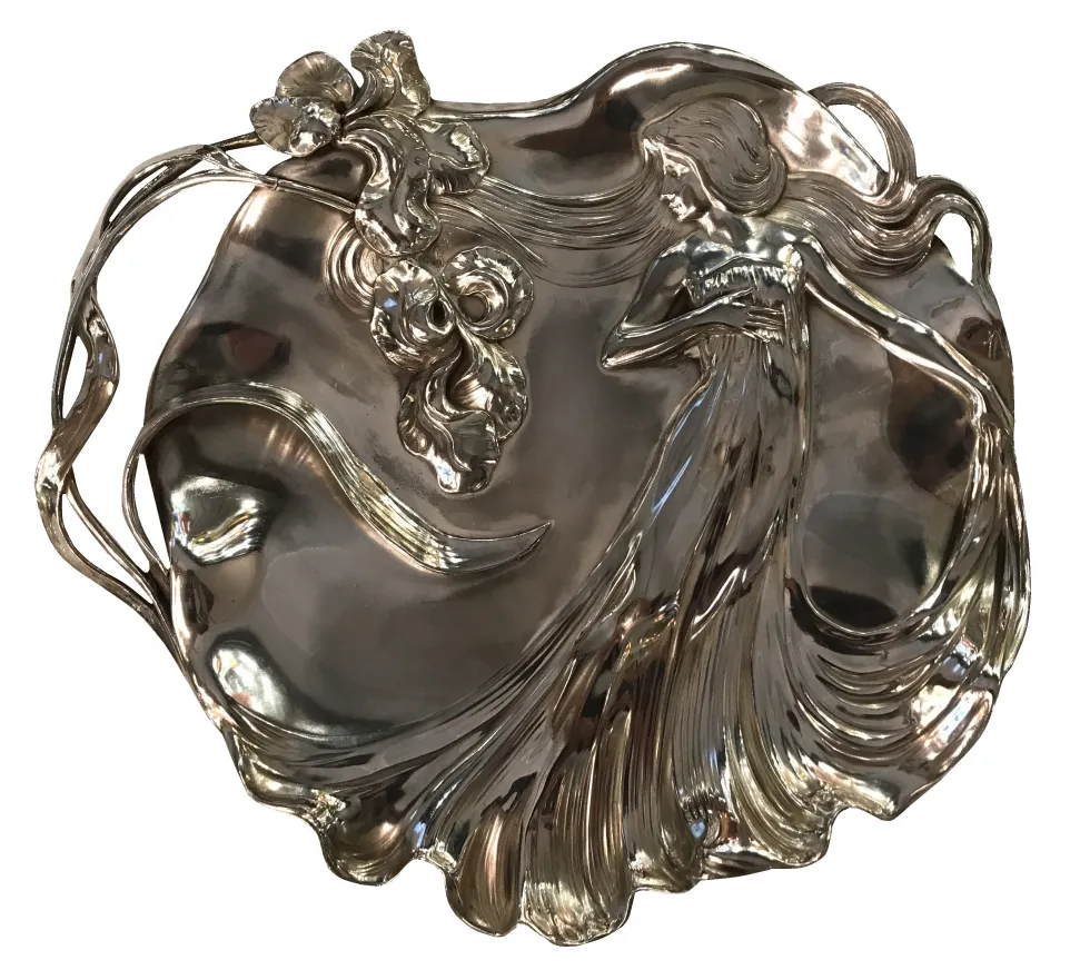antique card tray WMF featuring a floral design and elegant details