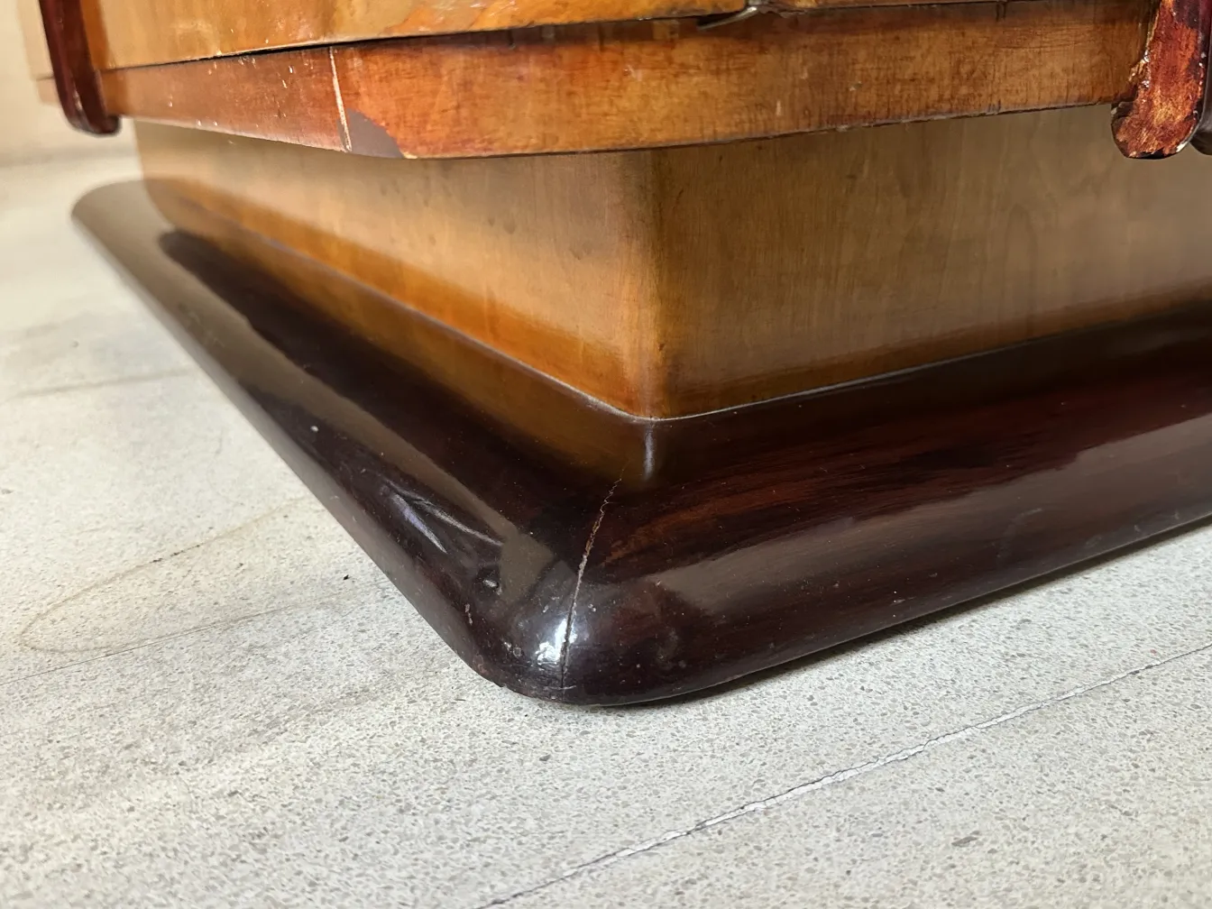 Details of an elegant antique art deco sideboard.