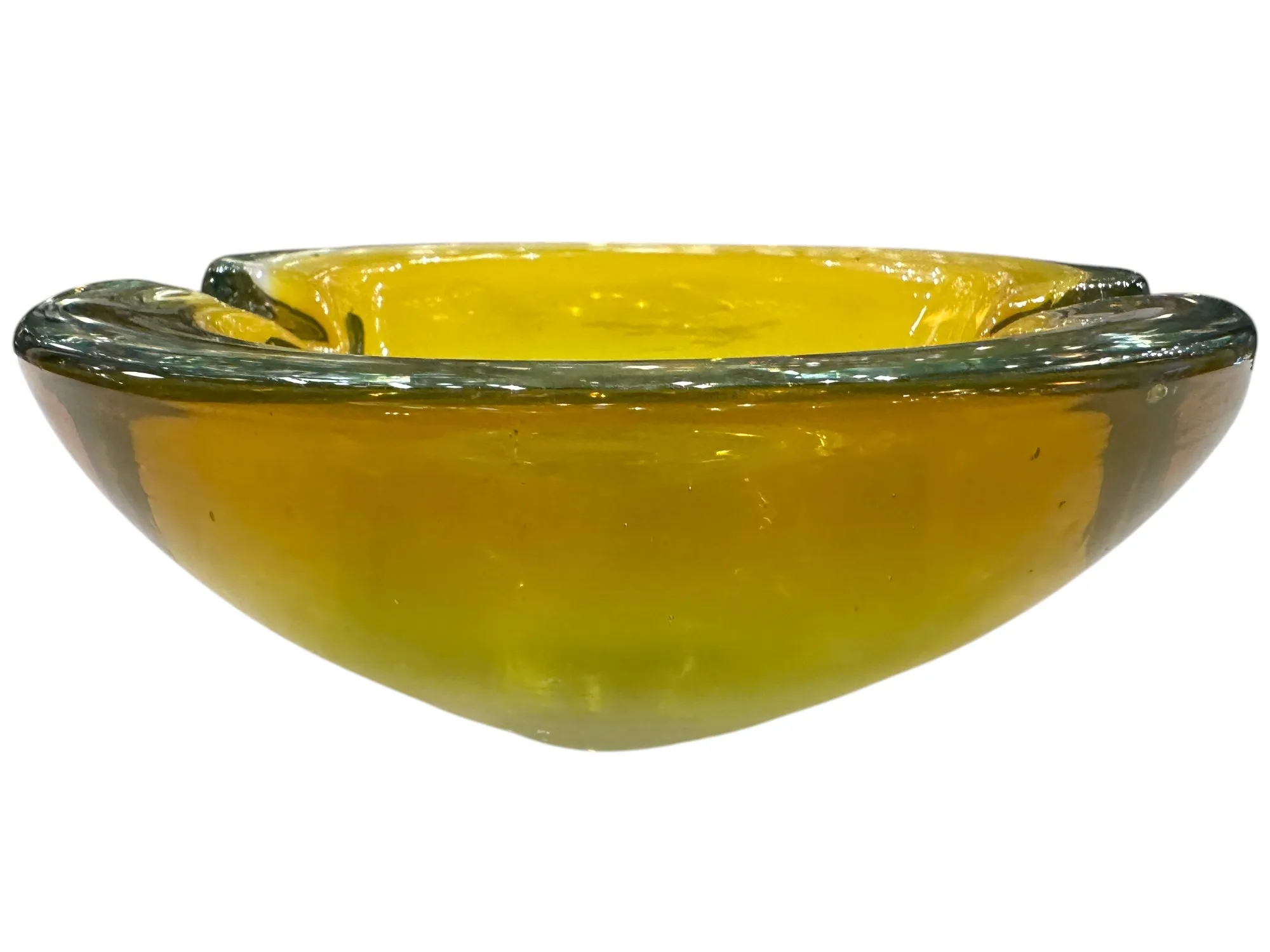bowl di vetro di murano giallo antico elegante
