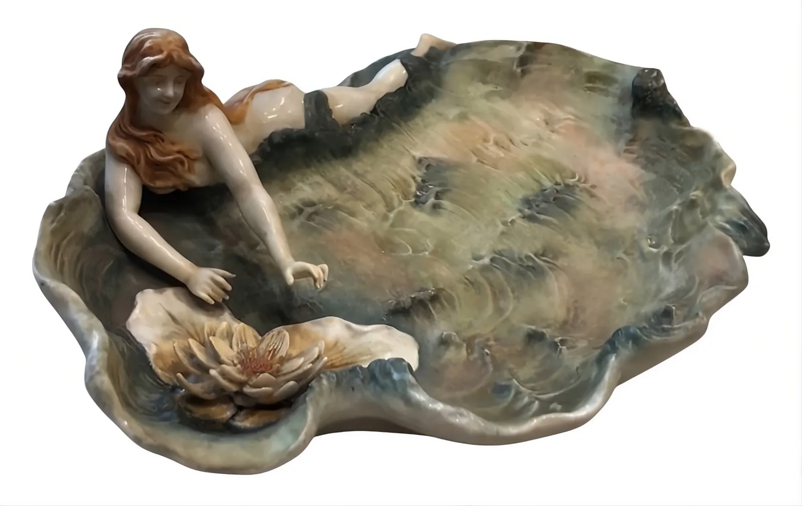 Porcelaine ancienne faience avec figure et fleur