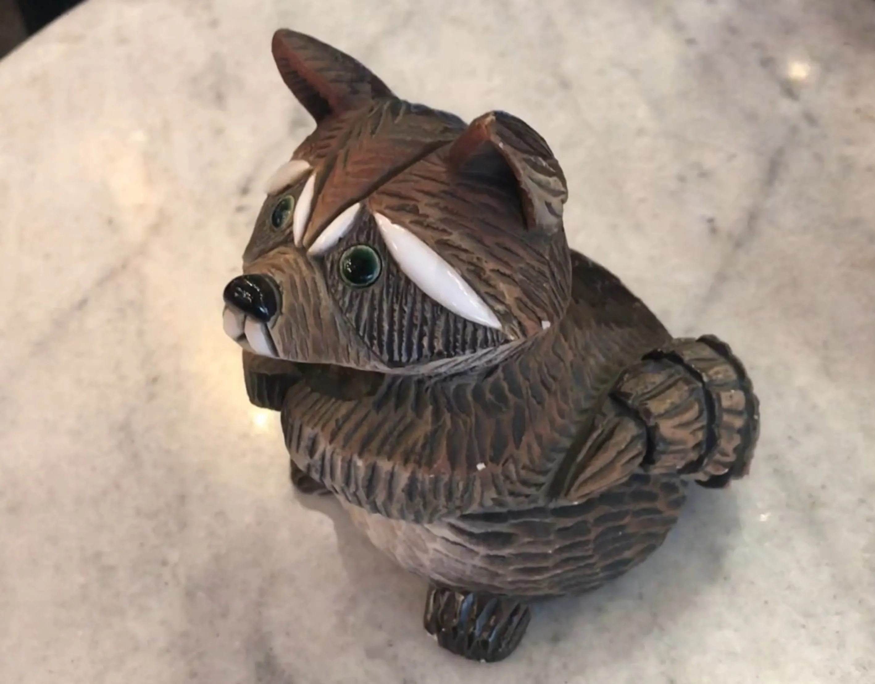 scultura antica in ceramica dell'artigianato rinconada che rappresenta un animale