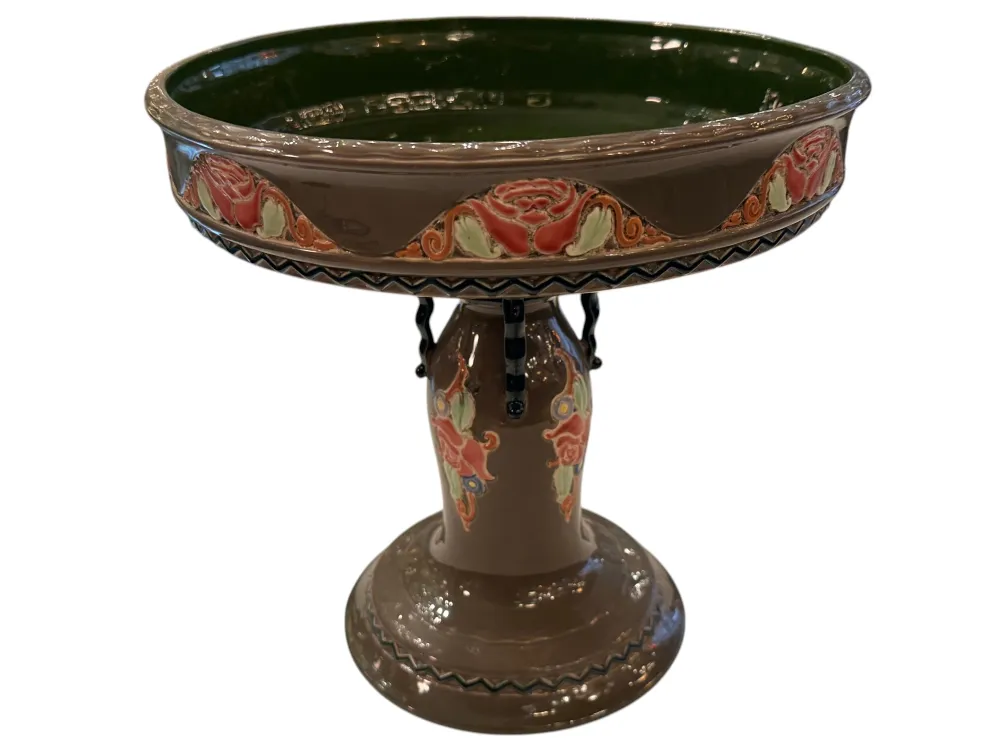 Antigüedad cerámica Eichwald decorativa con diseño floral