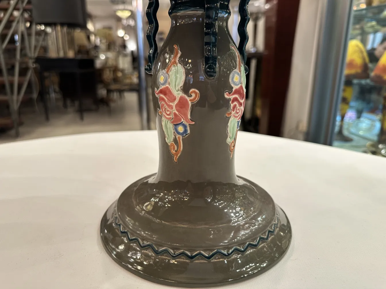 Luminária de cerâmica antiga Eichwald com designs coloridos e forma elegante