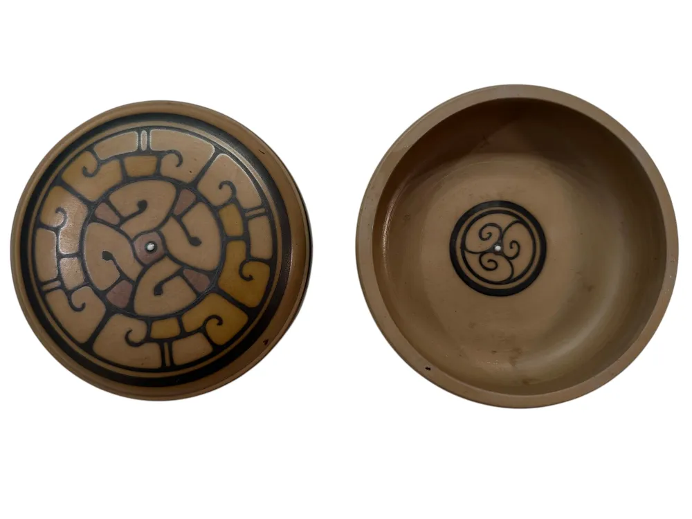 Antique ceramic with spiral design, L. Hjorth Bornholm.
