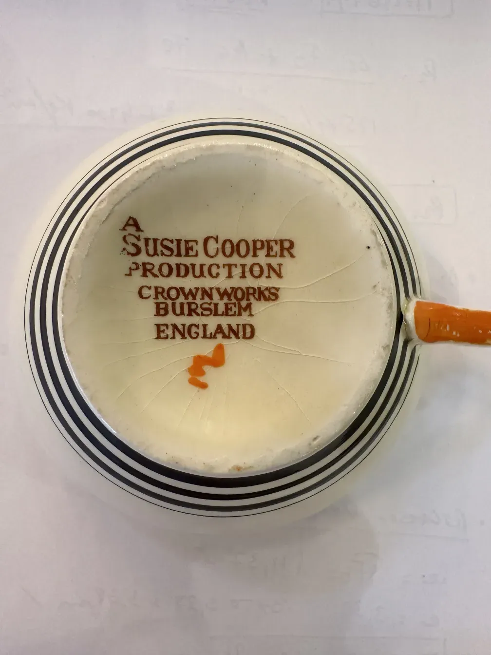 Antico set da tè di Susie Cooper con piatti e tazze colorate