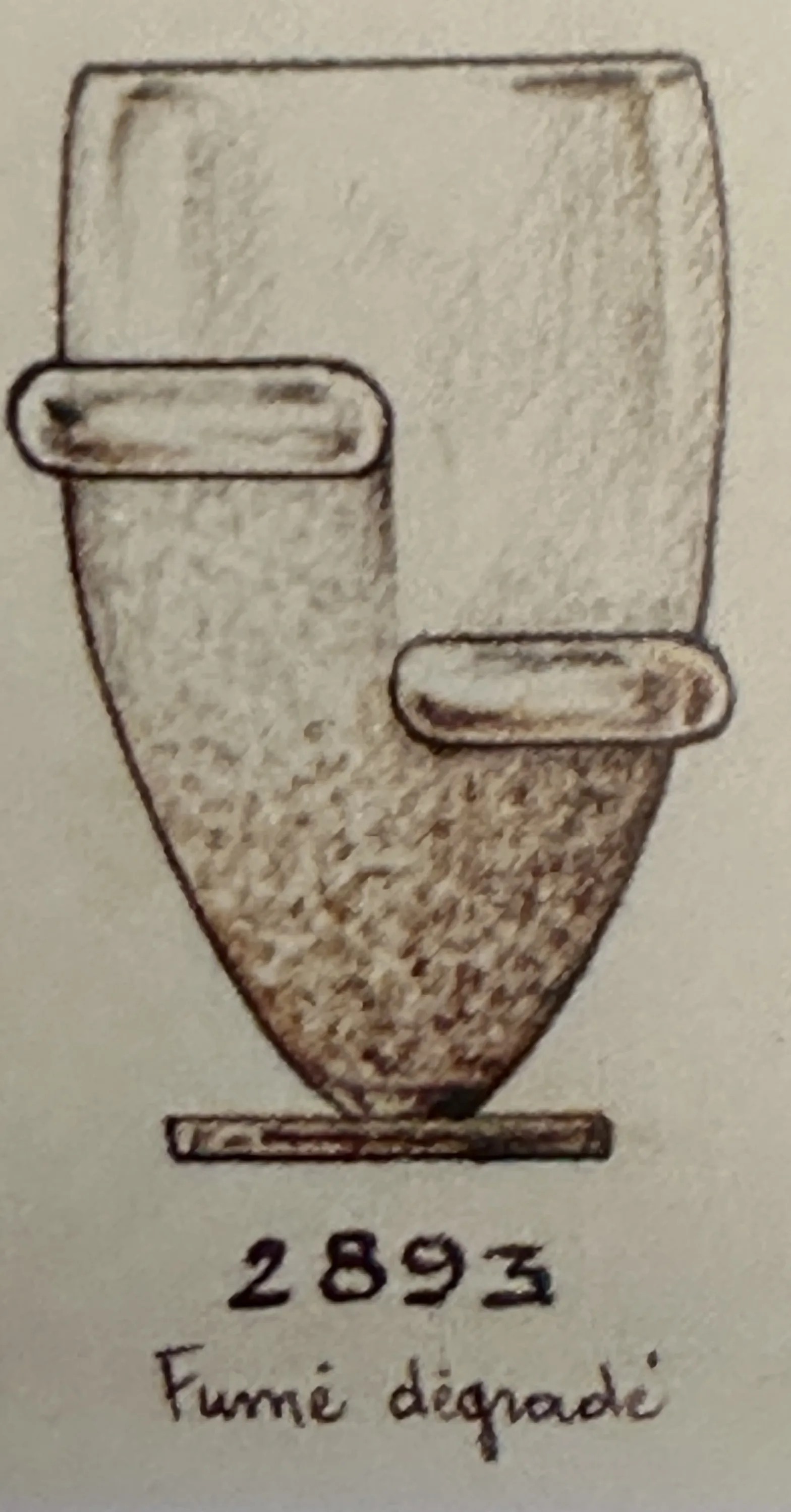 Vetro firmato di Schneider con elementi decorativi.