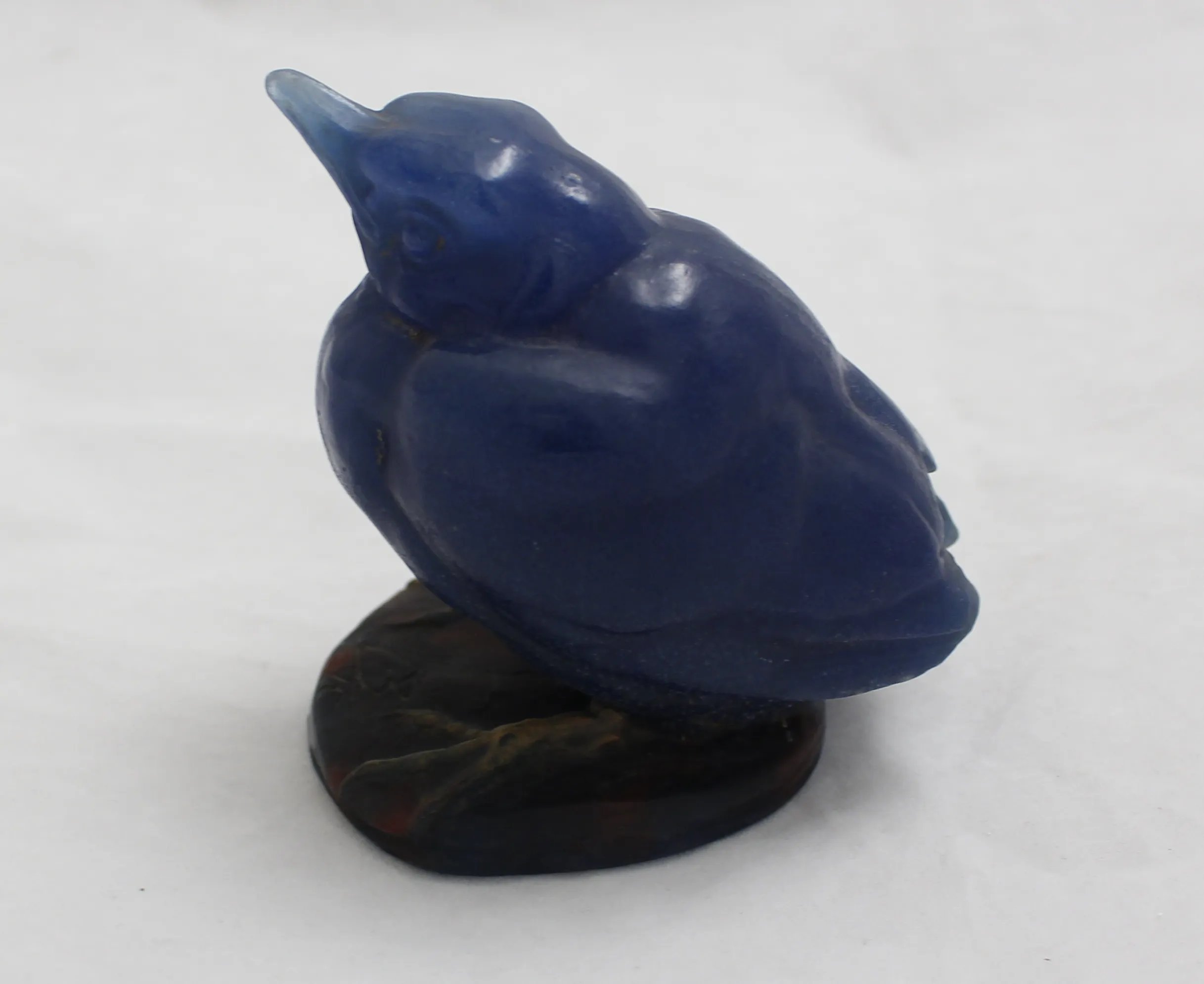 鸟形签名玻璃装饰品，蓝色