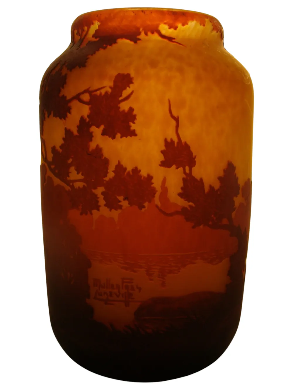 Antike Lampe mit Farbverlauf und Baumdesign