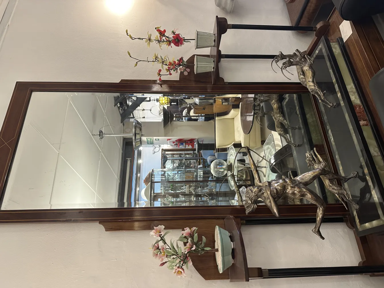 Bonsaï décoratif ancien avec fleurs et miroir