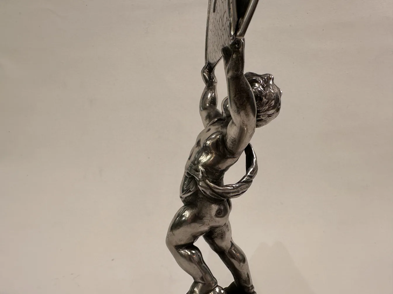 Antique WMF card tray with decorative figure base