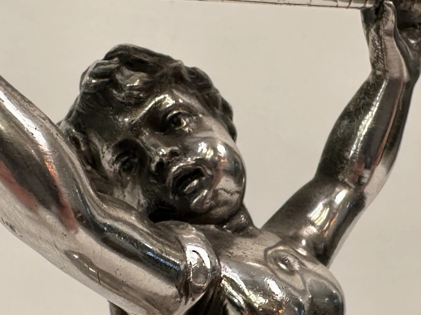 Antique WMF card tray with decorative figure base