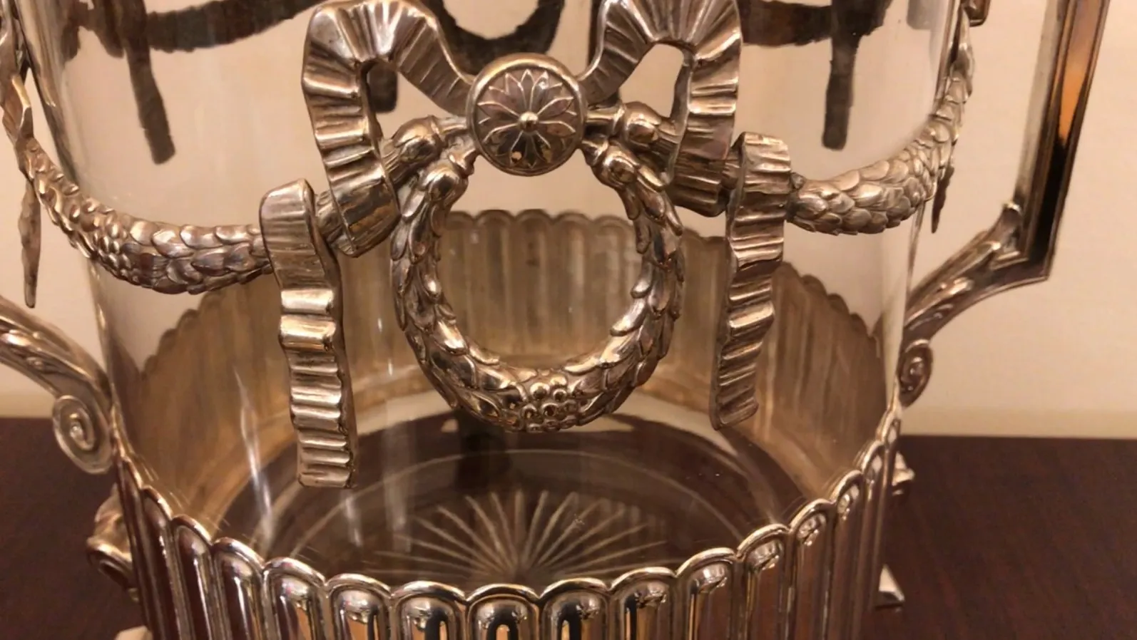 antique WMF punch bowl with a decorative shaped lid