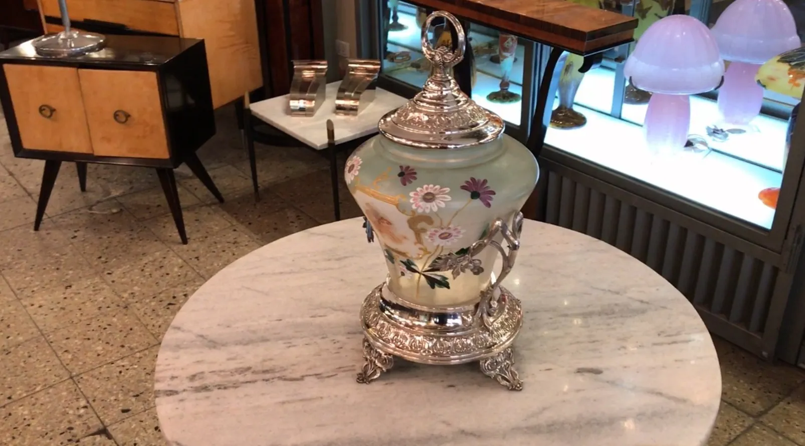 bol à punch antique WMF avec fleurs
