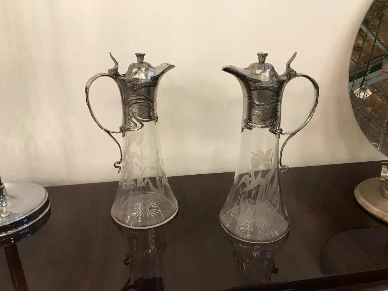 two antique jars with elegant design WMF