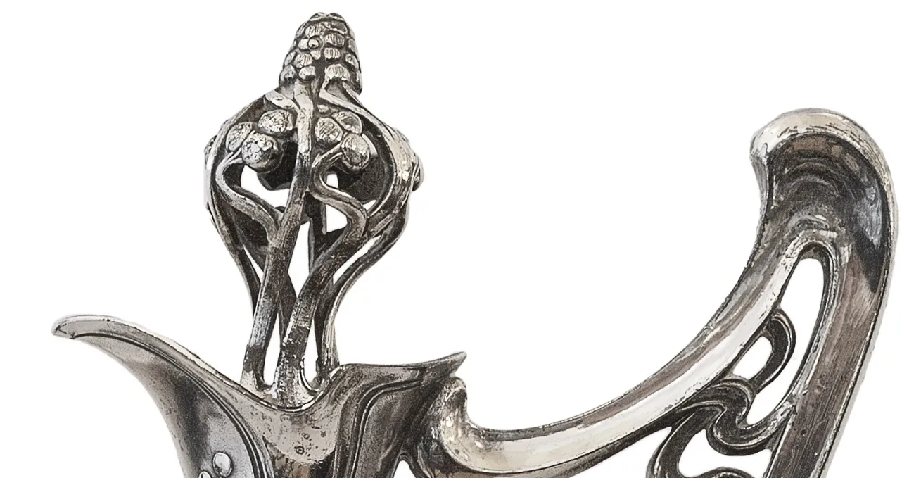 Antique jar with beautiful floral details in the design.