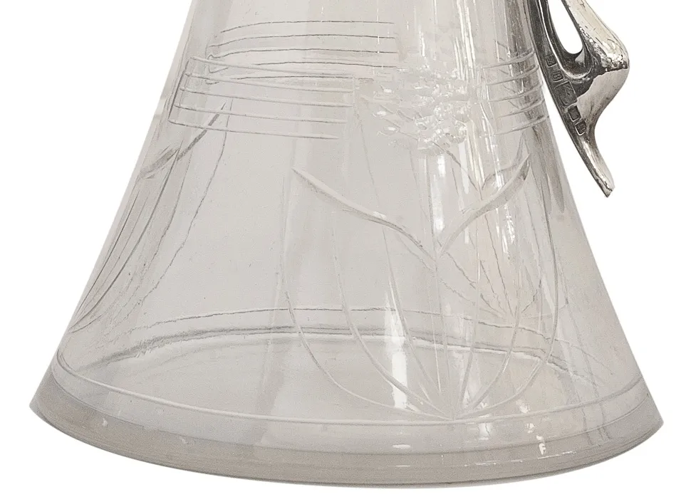 Antique jar with beautiful floral details in the design.