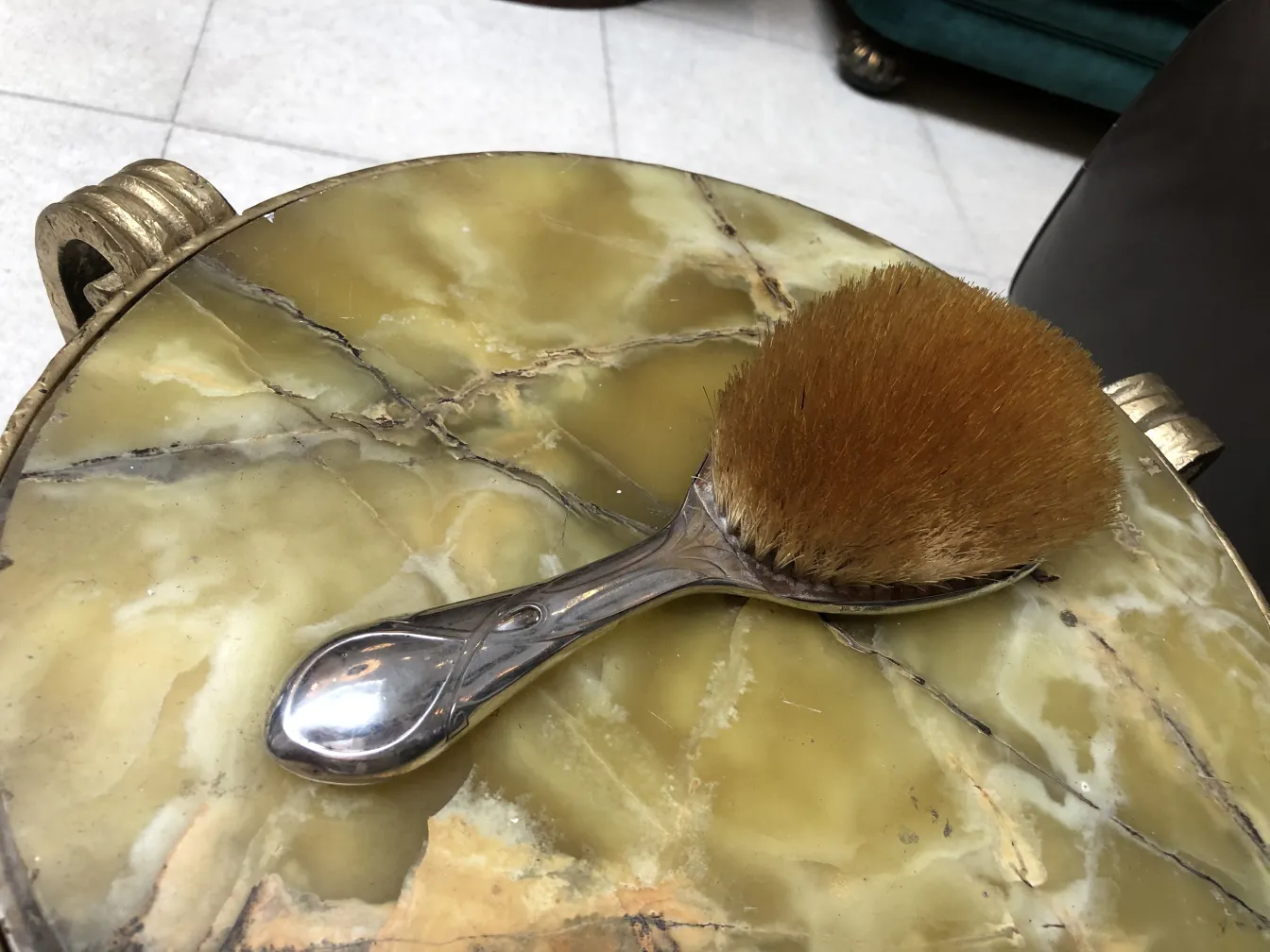 Antique hand mirror with an elegant design