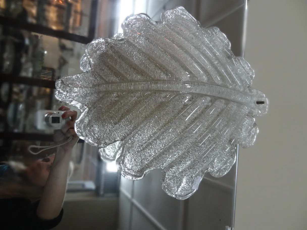 Lindas luminárias em forma de folha, transparentes, ideais para decoração antiga.