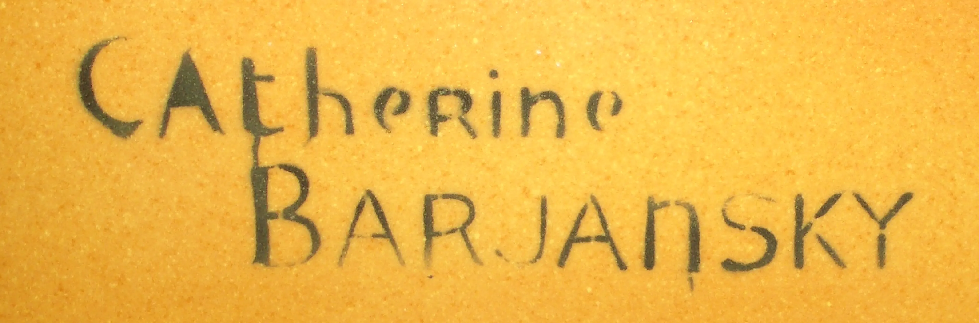 sello antiguo de catherine barjansky sobre fondo
