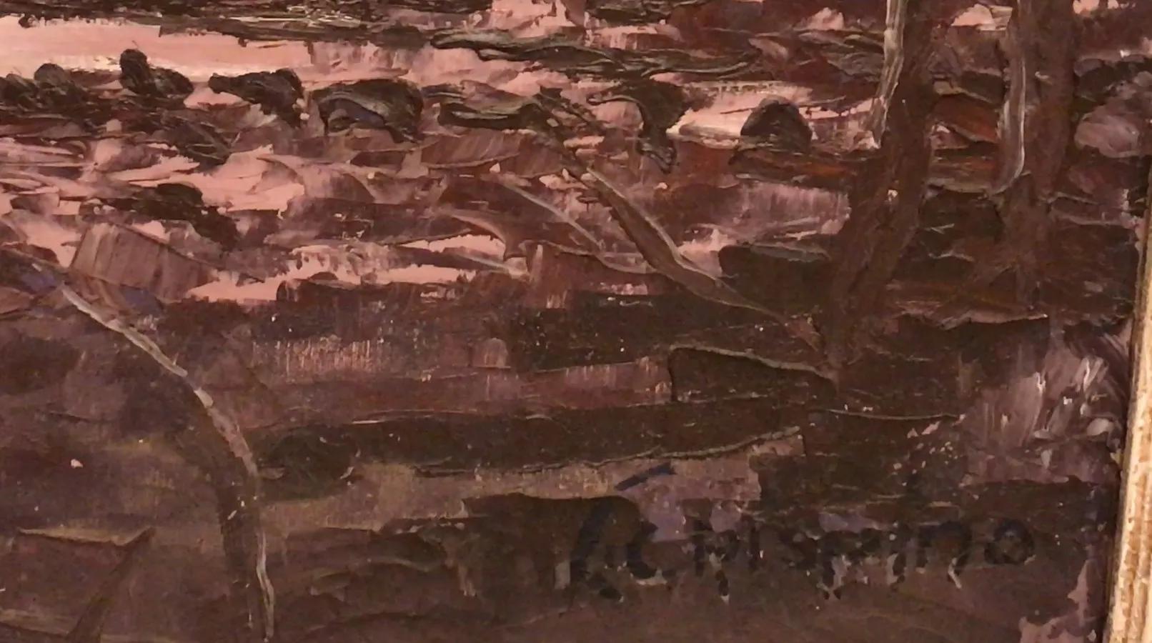 Sceau ancien de Luis Crispino dans des couleurs sombres et texturées