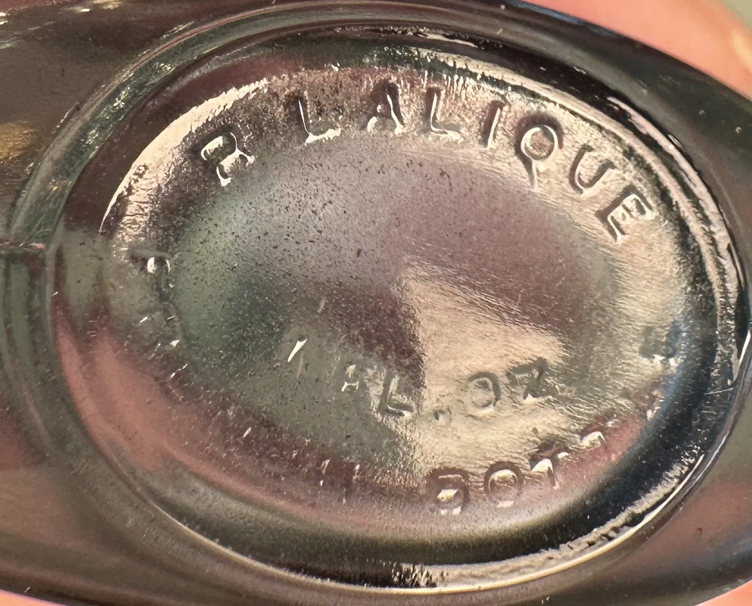 पुराना मुद्रण R. Lalique 1fl oz फ्रांस बोतल का विवरण