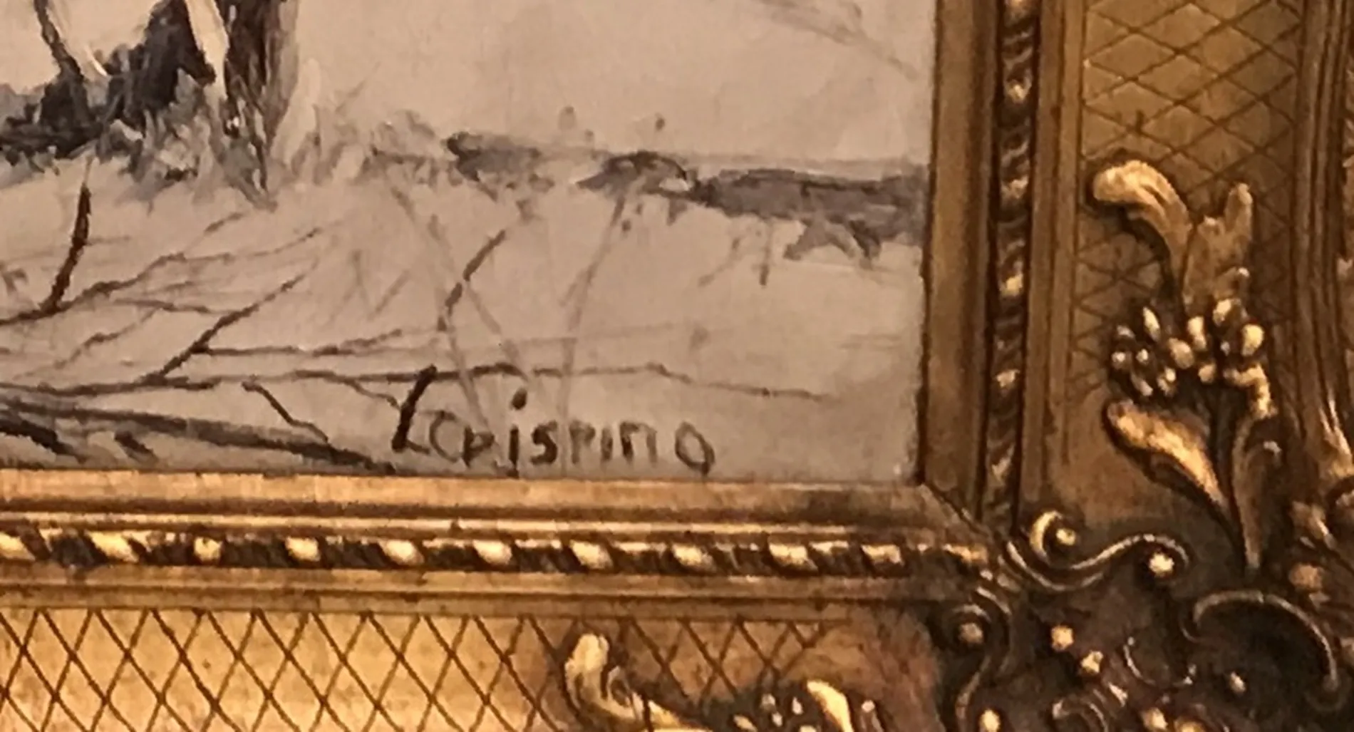 装飾的なフレームに入った古い印章 luis crispino