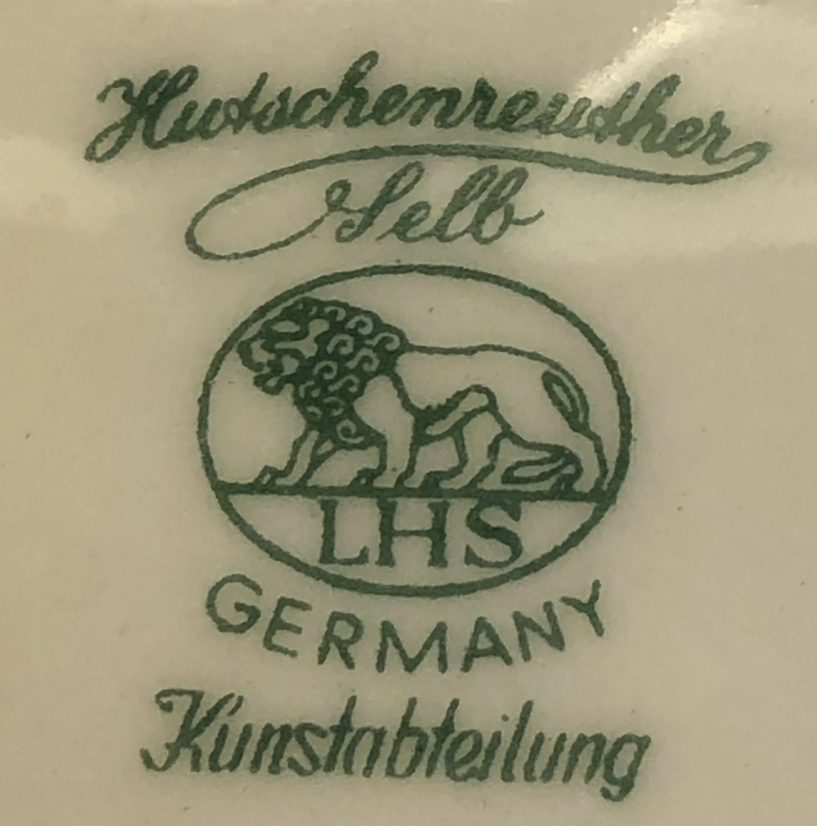 古い印章 Hutschenreuther にライオンとテキスト