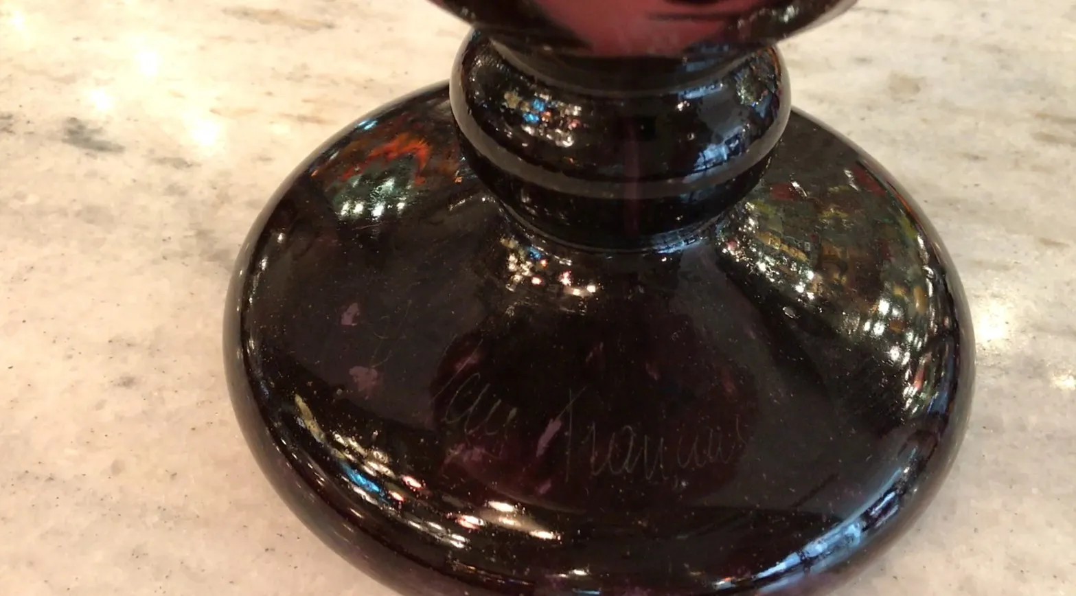印章 古い le verre francais の反射が周りにある